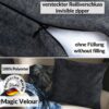 Kissenbezüge Sofakissen Dekokissen Magik Kuschelkissen Zierkissen 4 Größen mit & ohne Füllung Anthrazit