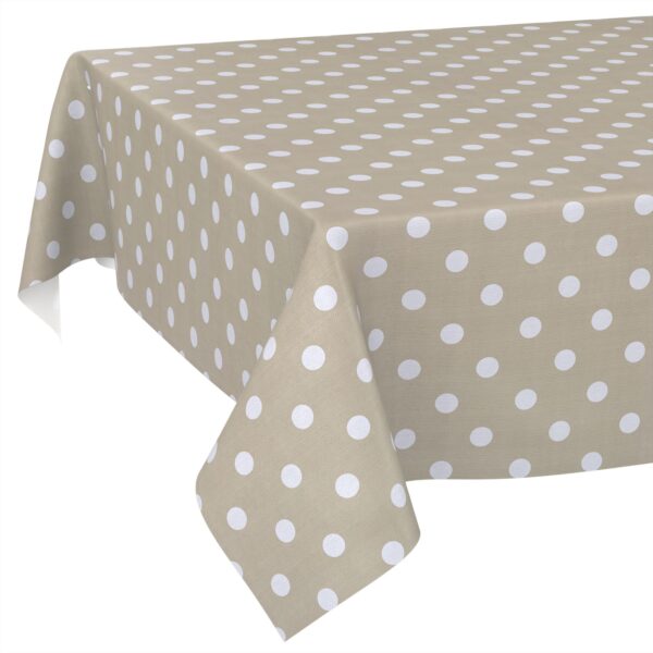Wachstischdecke Wachstuch Tischdecke Wachstuch Meterware Tischdecke abwaschbar Gartentischdecke Punkte Beige