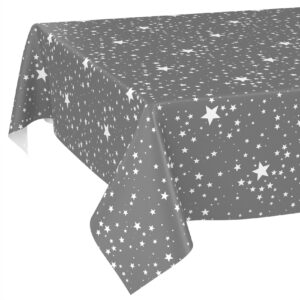 Weihnachtstischdecke Wachstuch Tischdecke Weihnachten abwaschbar Stern Motiv Grau