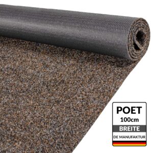 Läufer Flur Teppichläufer Schmutzfangläufer Schmutzfangmatte Fußmatte außen innen POET Breite 100cm Dunkelbraun