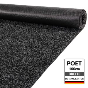 Läufer Flur Teppichläufer Sauberlaufmatte Schmutzfangmatte Fußmatte Eingang POET Breite 100cm Schwarz