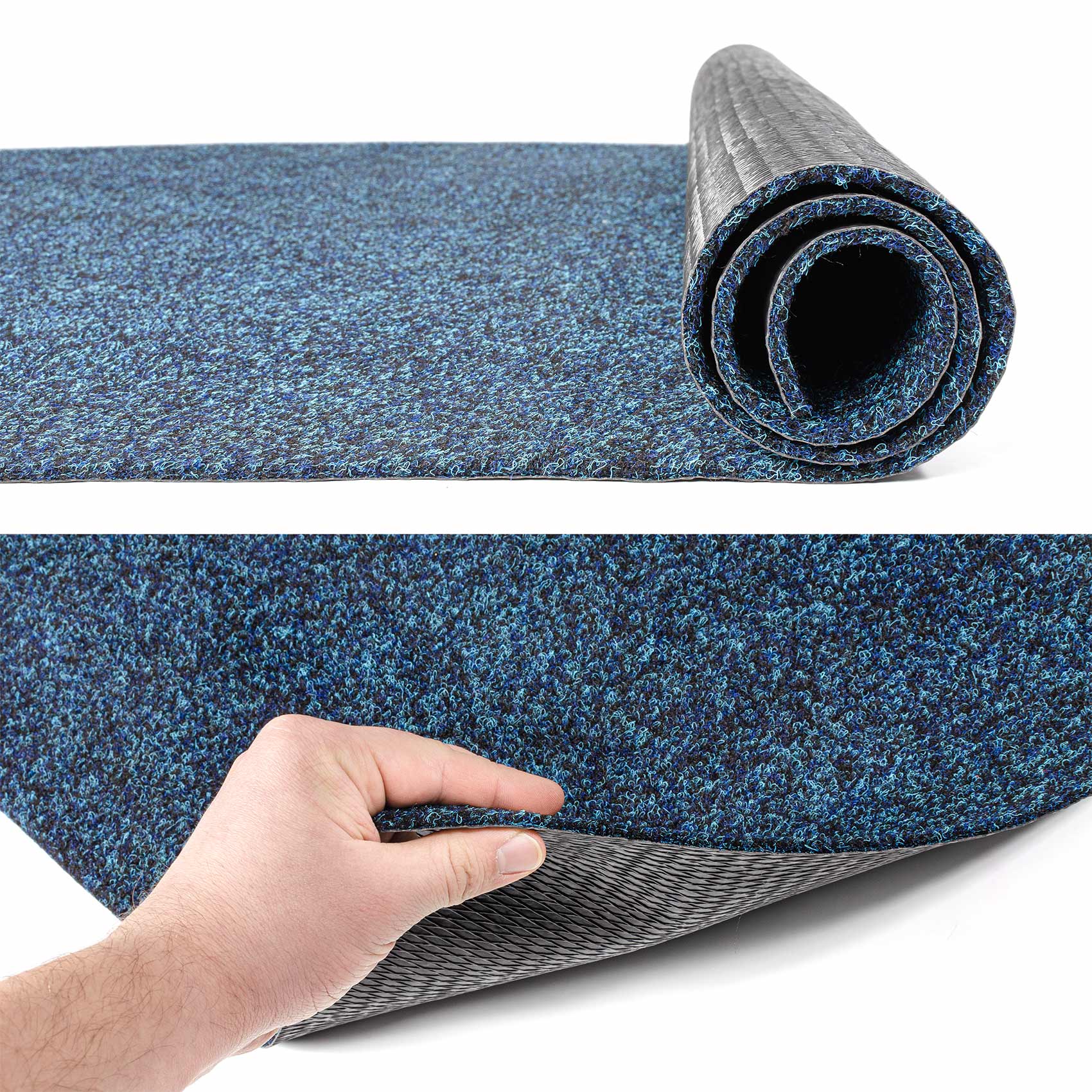 POETBLAU_30 Teppichläufer Schmutzfangläufer Schmutzfangmatte Läufer Flur Eingang POET Breite 100cm Blau