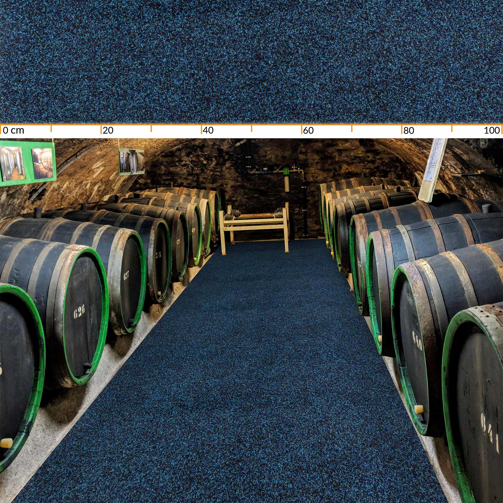 POETBLAU_20 Teppichläufer Schmutzfangläufer Schmutzfangmatte Läufer Flur Eingang POET Breite 100cm Blau