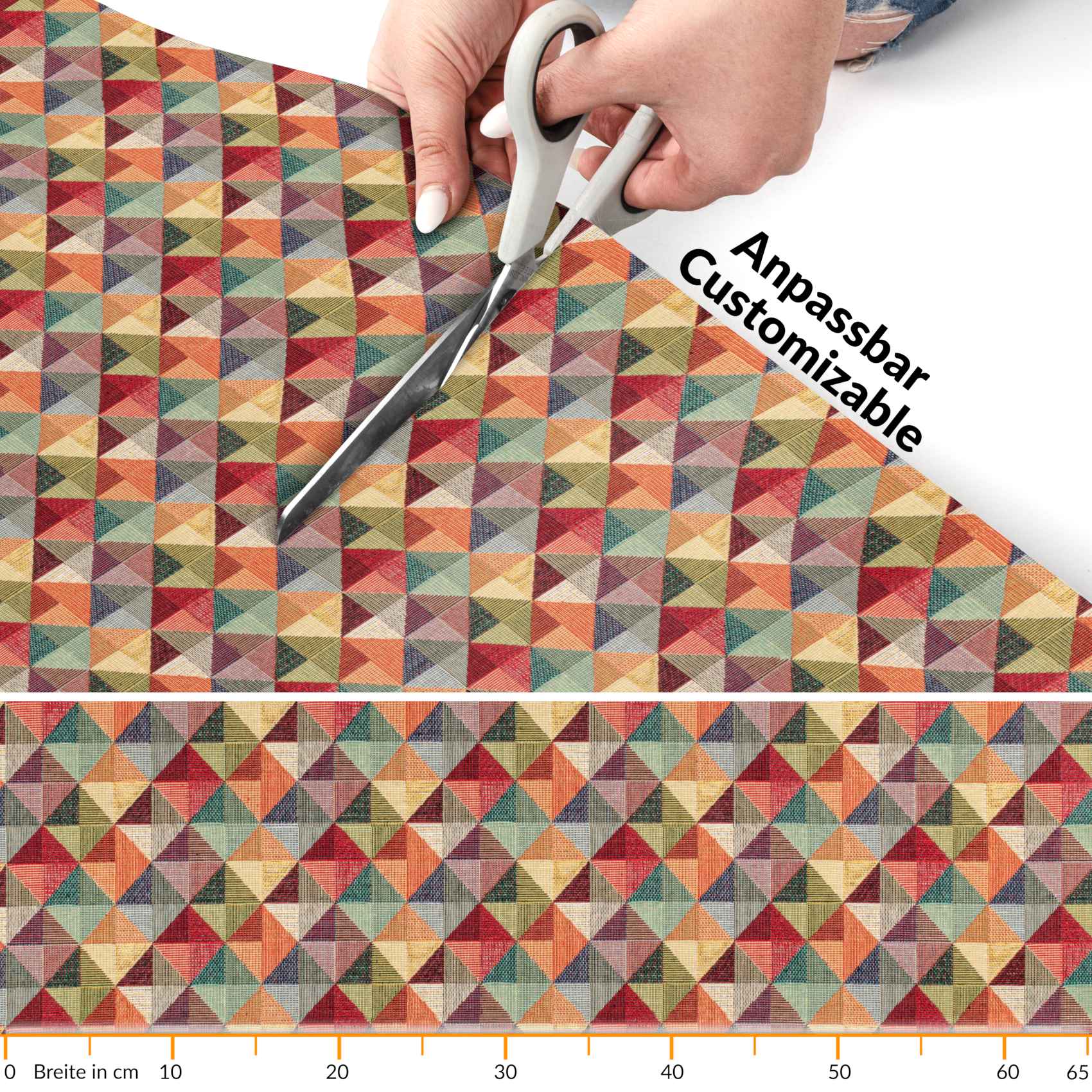 GTPSNIZW_15 Küchenläufer Teppichläufer Küchenteppich Läufer Flur Rauten 65cm rutschfest