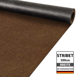 Flurläufer Fahrzeugteppich Schmutzfangmatte Sauberlaufmatte Läufer rutschfest STRIBET Breite 100cm Hellbraun