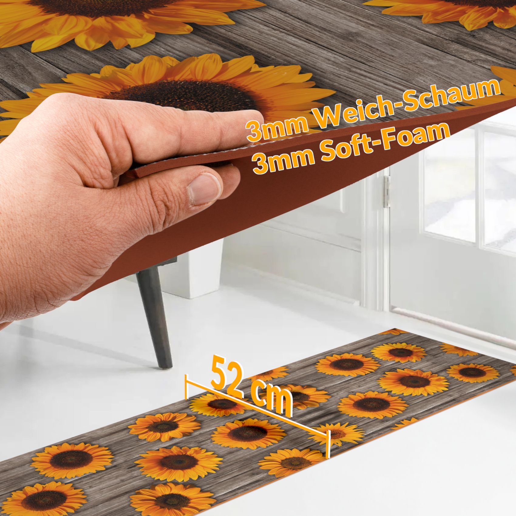 C-Users-Administrator-Desktop-2010_Mendy_MAMO-EMEND08_50-jpg Läufer PVC Teppich rutschfest abwaschbar Sonnenblumen Grau 50cm Breit