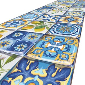 Teppichläufer Küchenläufer PVC rutschfest abwaschbar Zitrone Lemon Holz Beige 50cm Breit