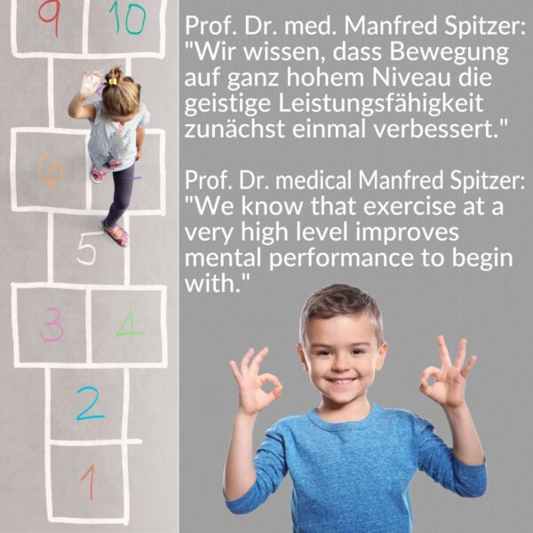 Spielmatte Teppich Läufer Hüpfspiel Hüpfkästchen Spielteppich abwaschbar Spring Kreuz Grau / Bunt 67x240cm