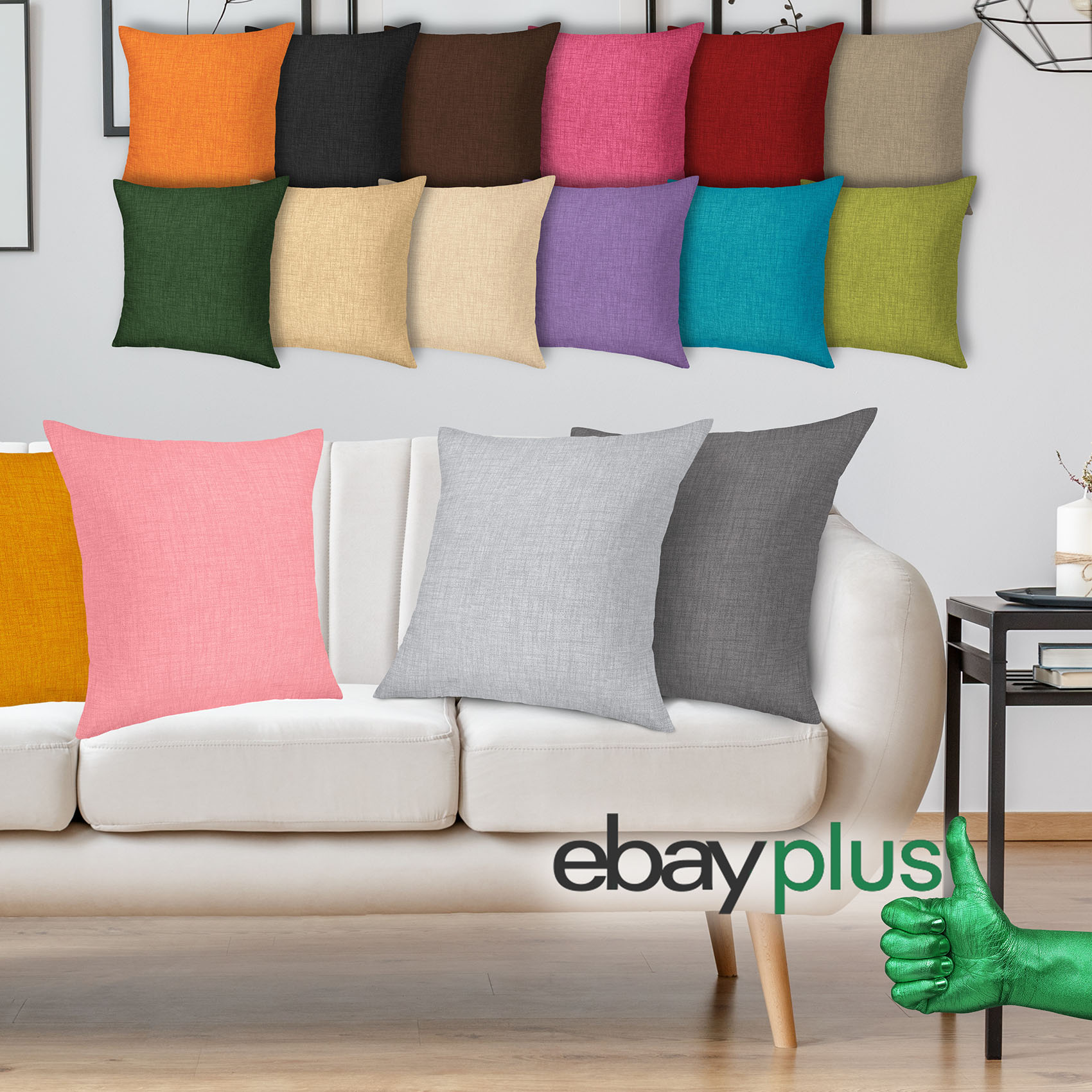 2502_Kissen_LOT_plus-jpg Dekokissen Kissenbezüge Kissenhülle Sofakissen Zierkissen mit / ohne Füllkissen Leinenoptik 4 Größen