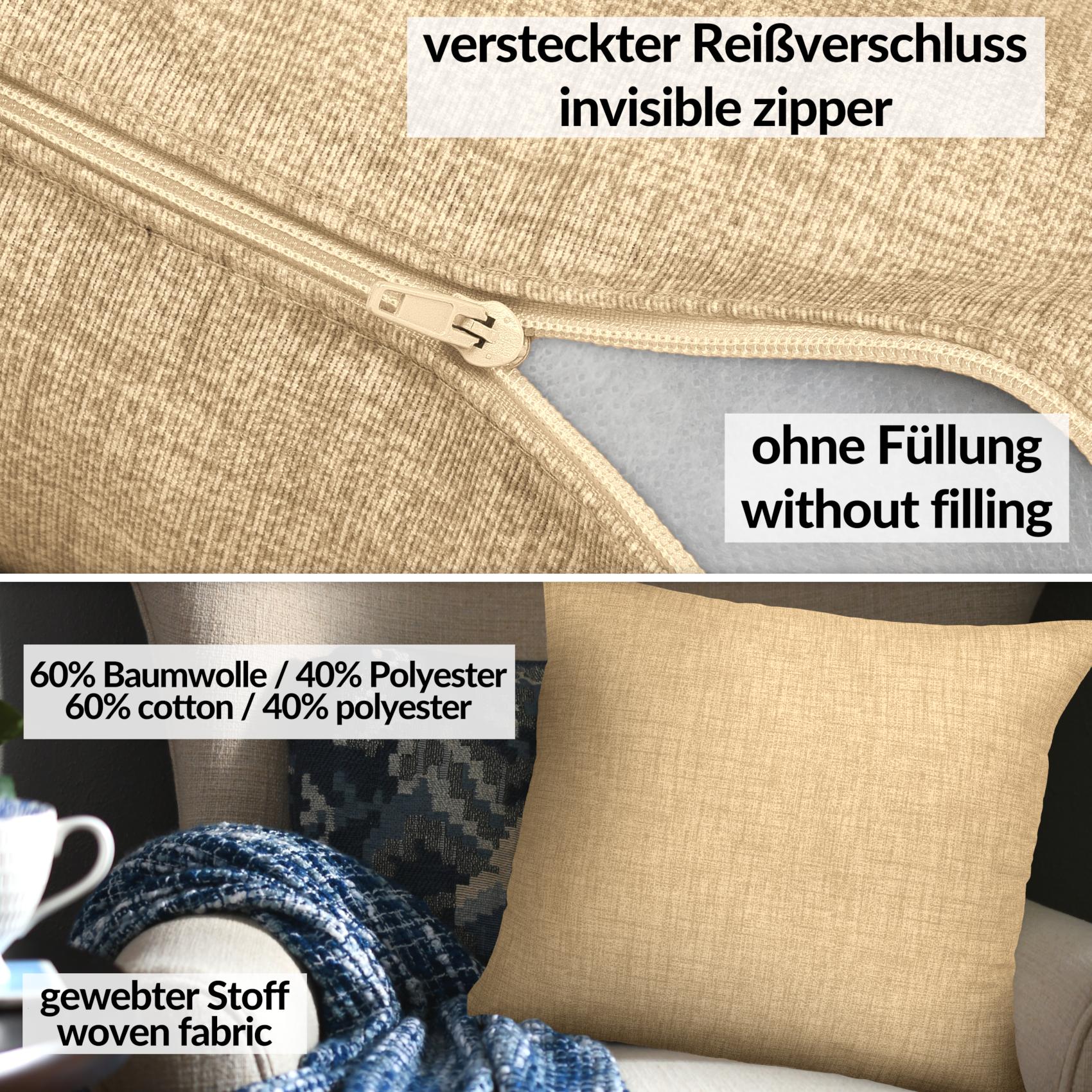 KS0620-12_30-jpg Dekokissen Kissenbezüge Kissenhülle Sofakissen Zierkissen mit / ohne Füllkissen Leinenoptik 4 Größen