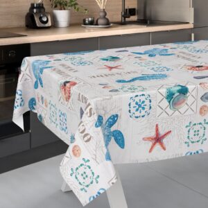 Wachstischdecke Wachstuch Tischdecke Wachstuch Meterware Tischdecke abwaschbar Gartentischdecke Ozean