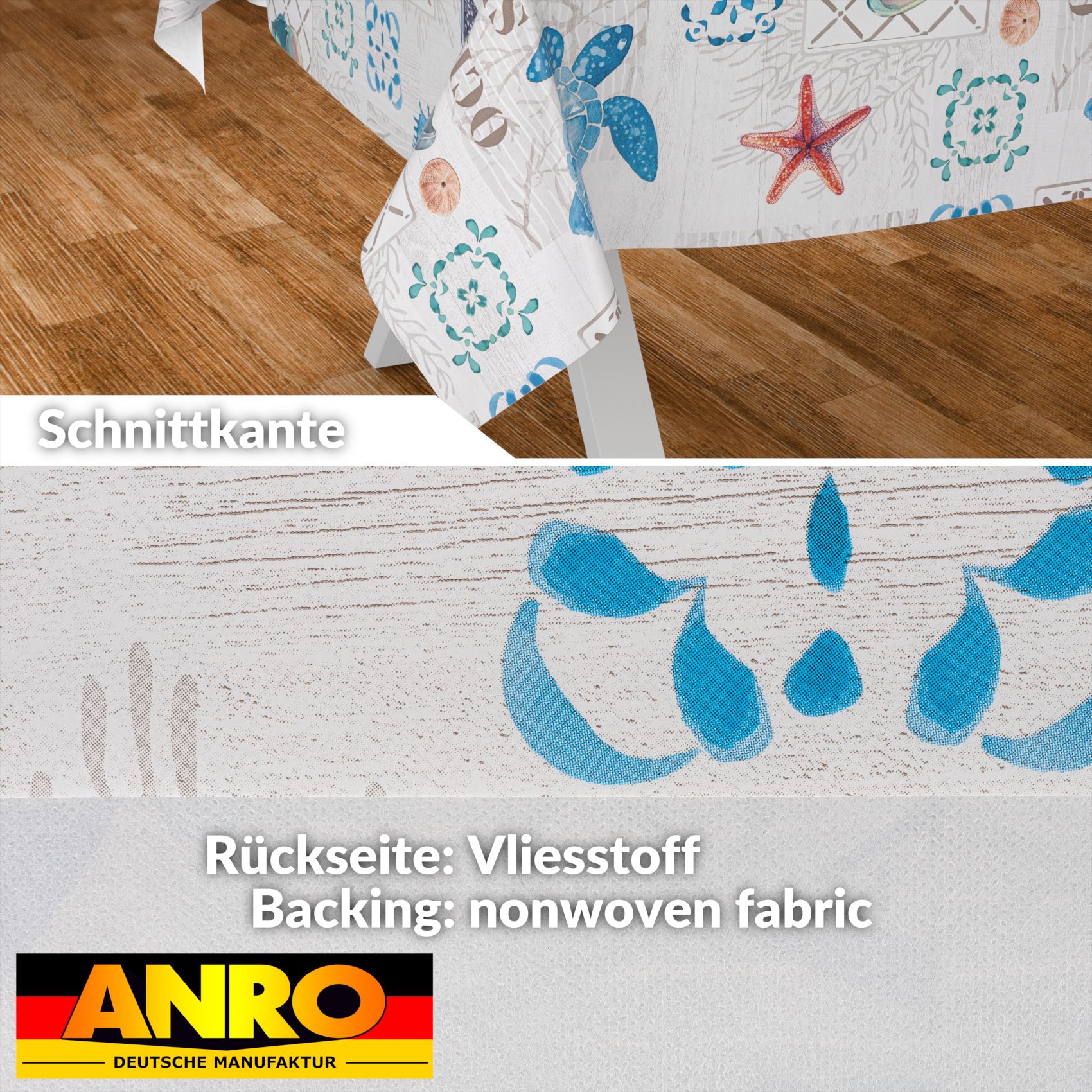 Wachstischdecke Wachstuch Tischdecke Wachstuch Meterware Tischdecke abwaschbar Gartentischdecke Ozean