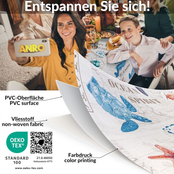 Wachstischdecke Wachstuch Tischdecke Wachstuch Meterware Tischdecke abwaschbar Gartentischdecke Ozean