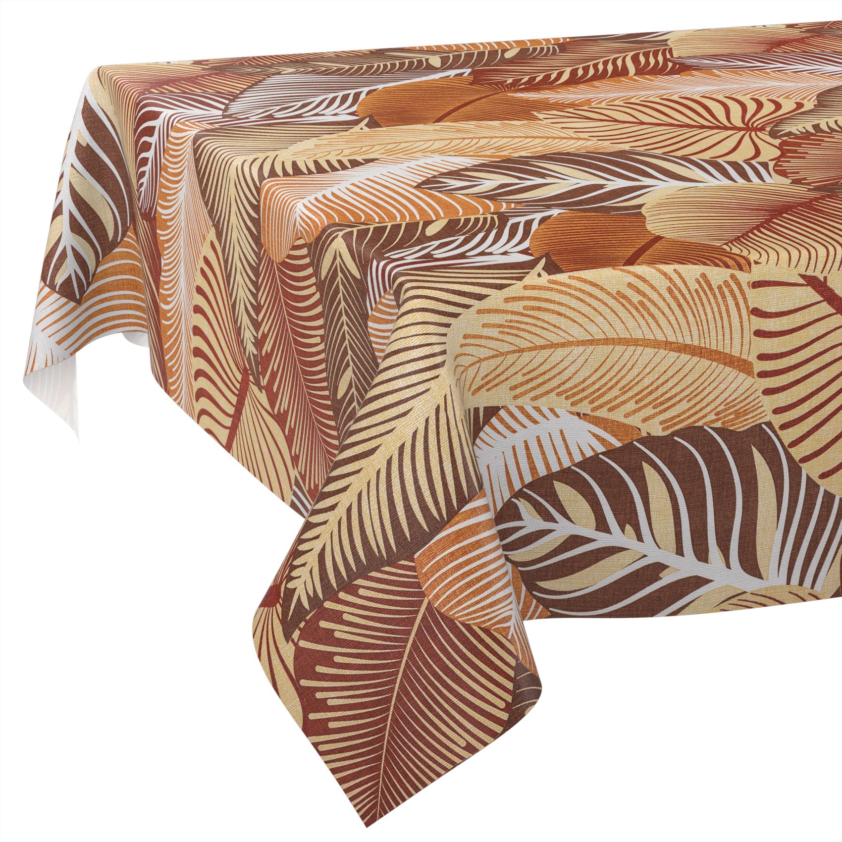 Wachstischdecke Wachstuch Tischdecke Wachstuch Meterware Tischdecke abwaschbar Gartentischdecke Blätter Gold