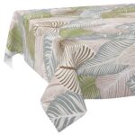 Wachstischdecke Wachstuch Tischdecke Wachstuch Meterware Tischdecke abwaschbar Gartentischdecke Blätter Grün