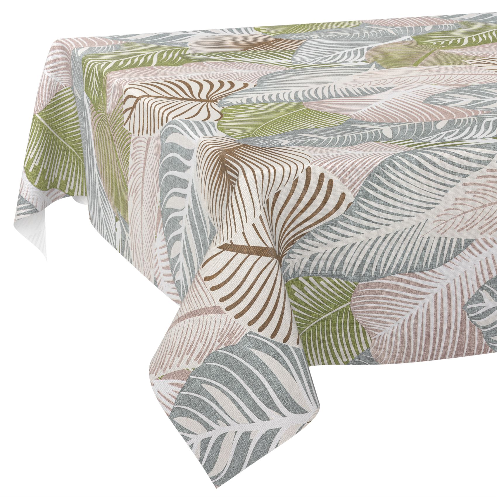 C02381E_SQ_11 Wachstischdecke Wachstuch Tischdecke Wachstuch Meterware Tischdecke abwaschbar Gartentischdecke Blätter Grün
