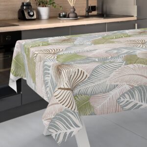 Wachstischdecke Wachstuch Tischdecke Wachstuch Meterware Tischdecke abwaschbar Gartentischdecke Blätter Grün