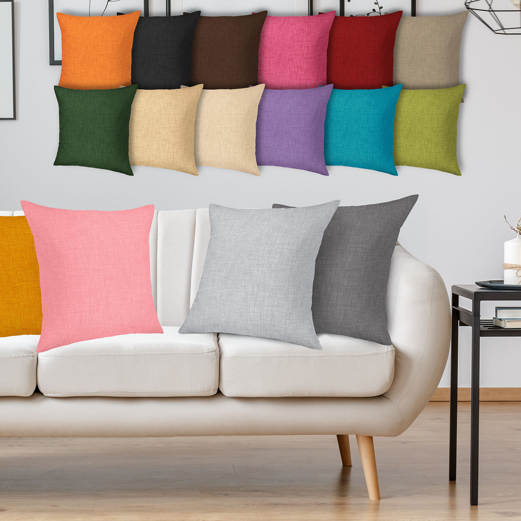 2502_Kissen_LOT-jpg Dekokissen Kissenbezüge Kissenhülle Sofakissen Zierkissen mit / ohne Füllkissen Leinenoptik 4 Größen