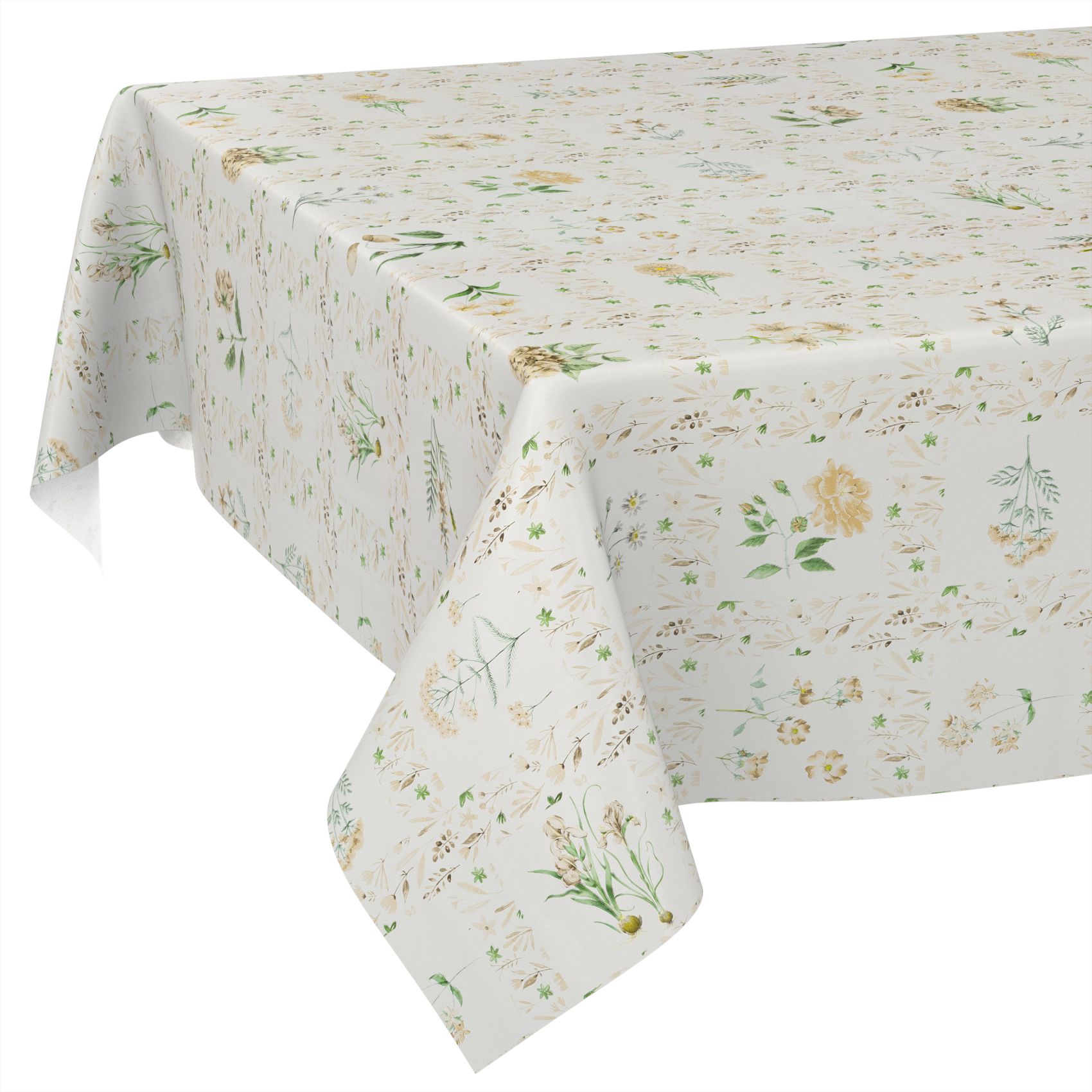 Wachstischdecke Wachstuch Tischdecke Wachstuch Meterware Tischdecke abwaschbar Gartentischdecke Blumenkaro Beige