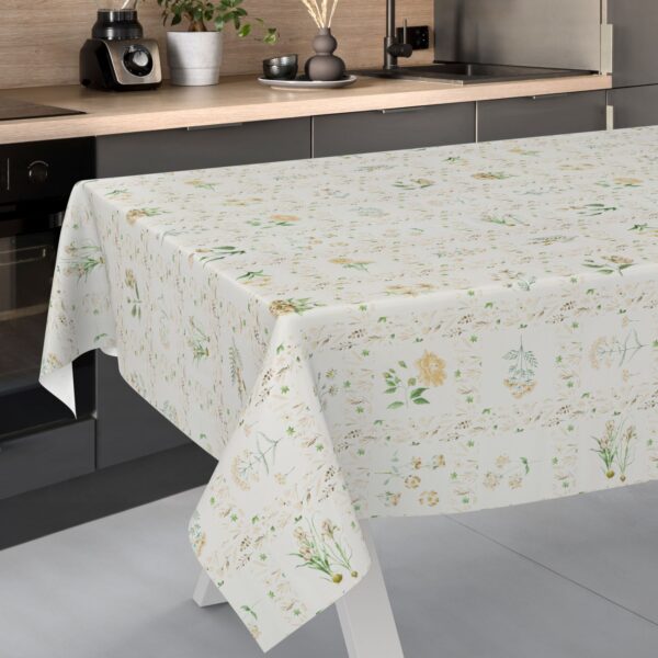 Wachstischdecke Wachstuch Tischdecke Wachstuch Meterware Tischdecke abwaschbar Gartentischdecke Blumenkaro Beige