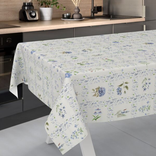 Wachstischdecke Wachstuch Tischdecke Wachstuch Meterware Tischdecke abwaschbar Gartentischdecke Blumenkaro Blau