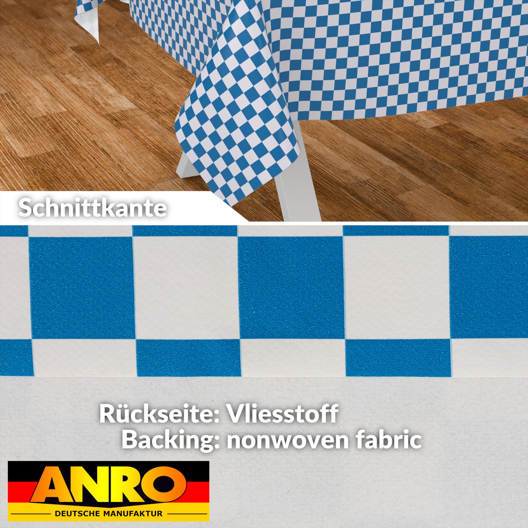 Wachstischdecke Wachstuch Tischdecke Wachstuch Meterware Tischdecke abwaschbar Gartentischdecke Karo Blau