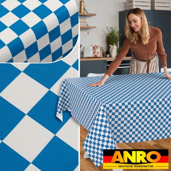 Wachstischdecke Wachstuch Tischdecke Wachstuch Meterware Tischdecke abwaschbar Gartentischdecke Karo Blau