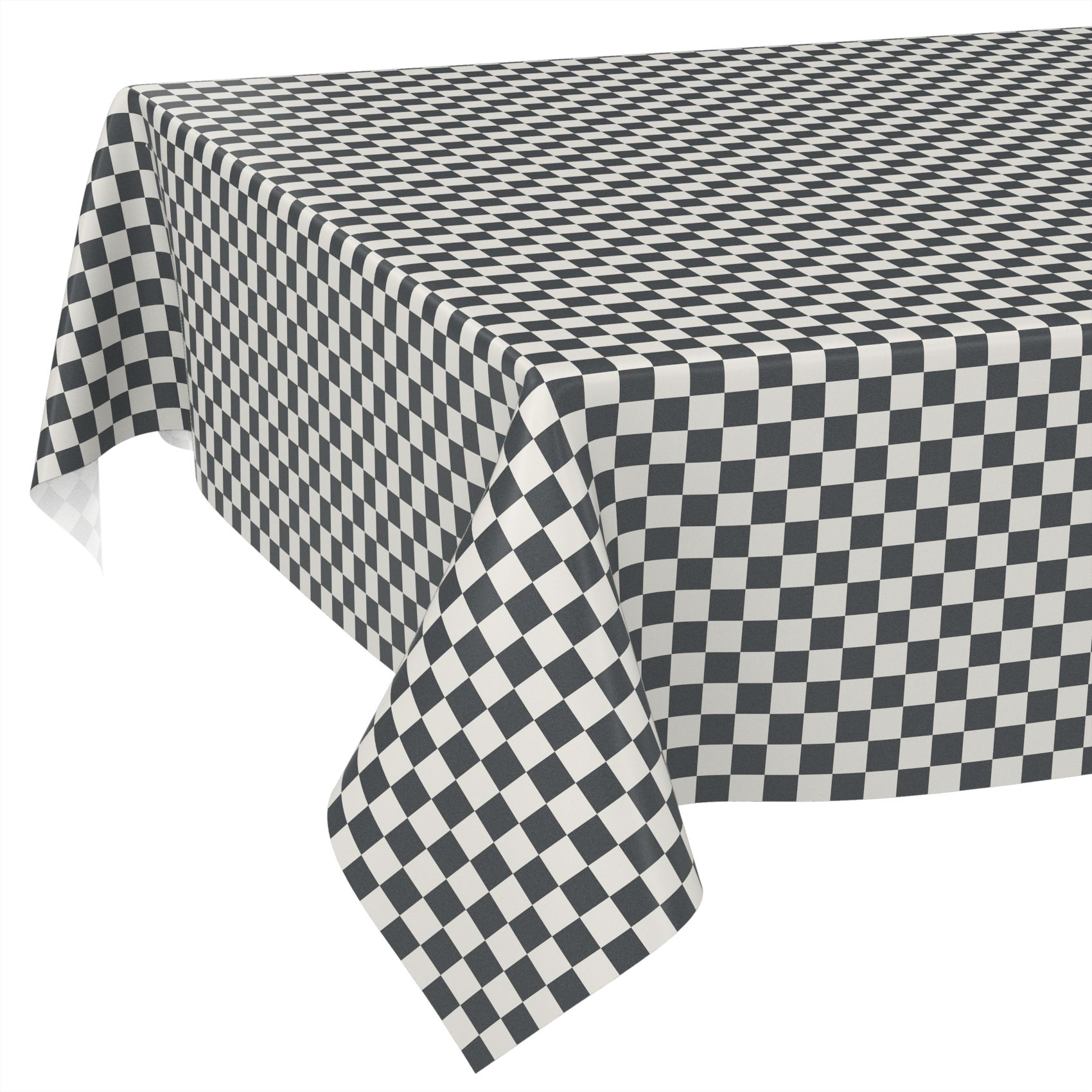 E47650E_SQ_11 Wachstischdecke Wachstuch Tischdecke Wachstuch Meterware Tischdecke abwaschbar Gartentischdecke Karo Grau