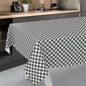 Wachstischdecke Wachstuch Tischdecke Wachstuch Meterware Tischdecke abwaschbar Gartentischdecke Karo Grau