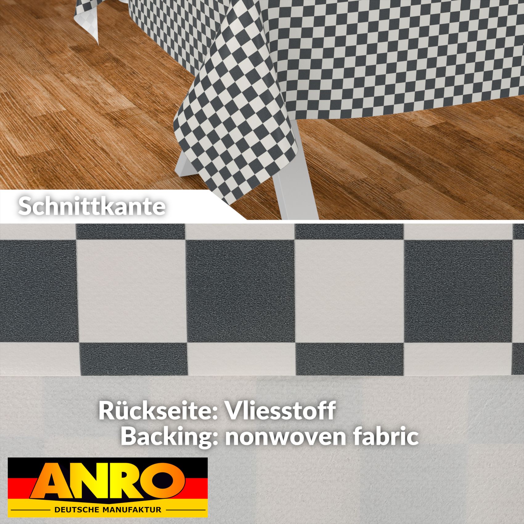 E47650E_SQ_30 Wachstischdecke Wachstuch Tischdecke Wachstuch Meterware Tischdecke abwaschbar Gartentischdecke Karo Grau