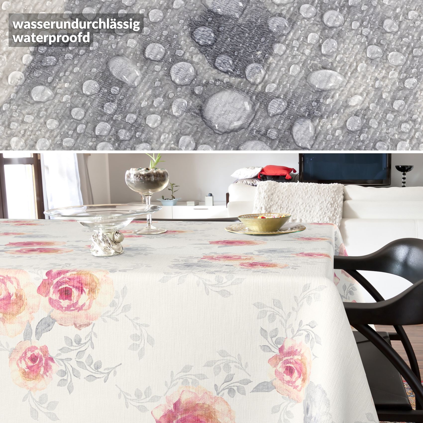 Wachstischdecke Wachstuch Tischdecke Wachstuch Meterware Tischdecke abwaschbar Gartentischdecke Rosen
