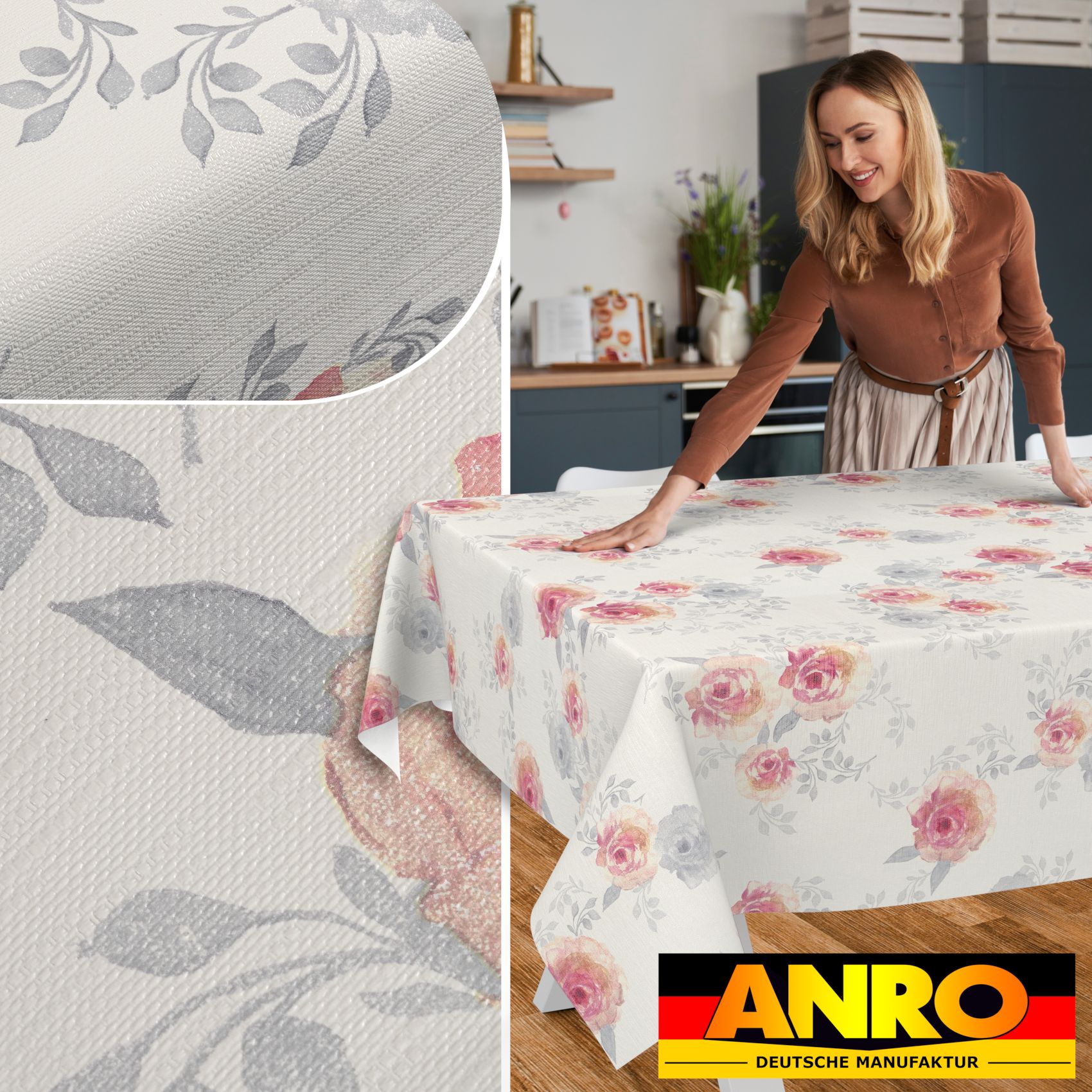 Wachstischdecke Wachstuch Tischdecke Wachstuch Meterware Tischdecke abwaschbar Gartentischdecke Rosen