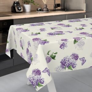 Wachstischdecke Wachstuch Tischdecke Wachstuch Meterware Tischdecke abwaschbar Gartentischdecke Flieder Blume