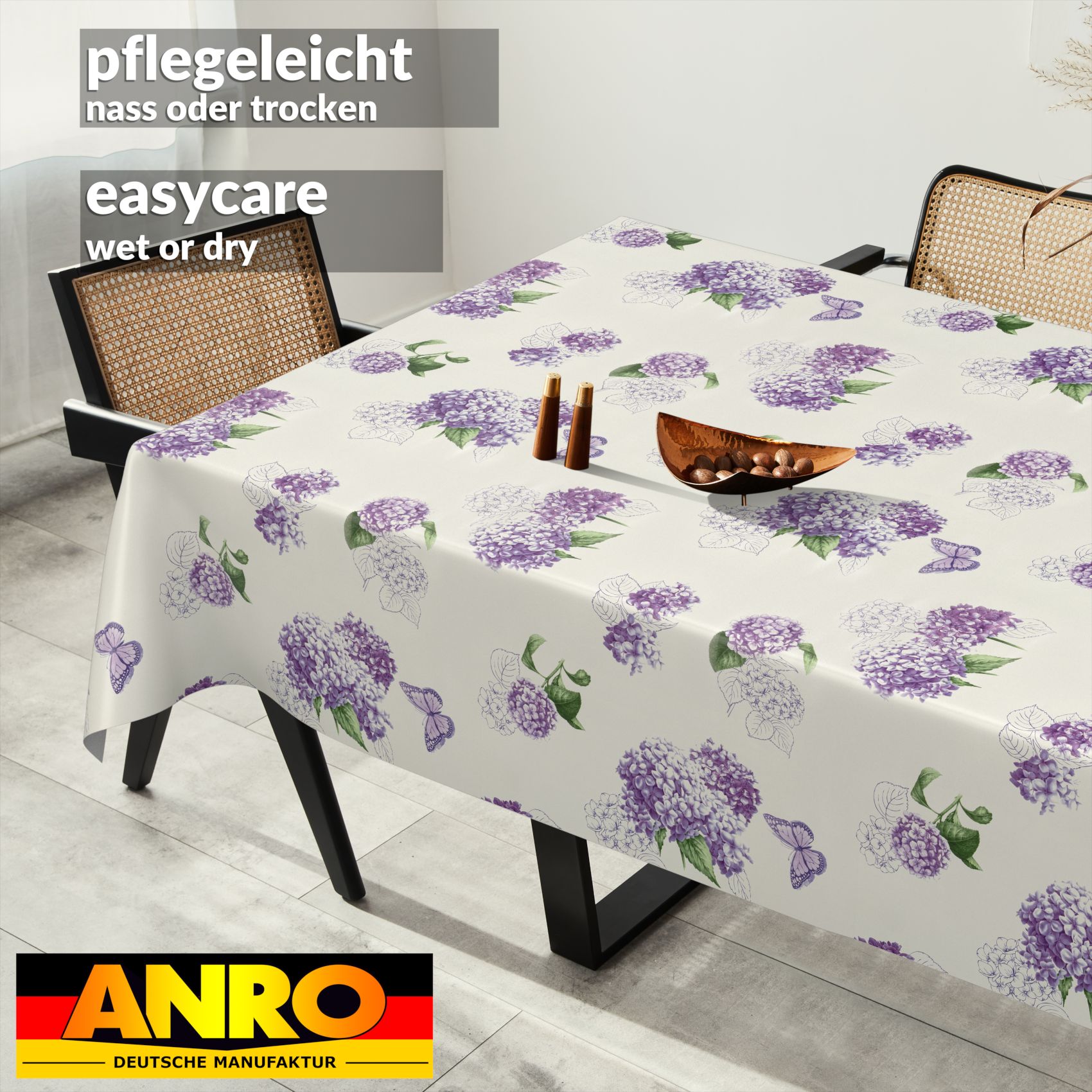 Wachstischdecke Wachstuch Tischdecke Wachstuch Meterware Tischdecke abwaschbar Gartentischdecke Flieder Blume