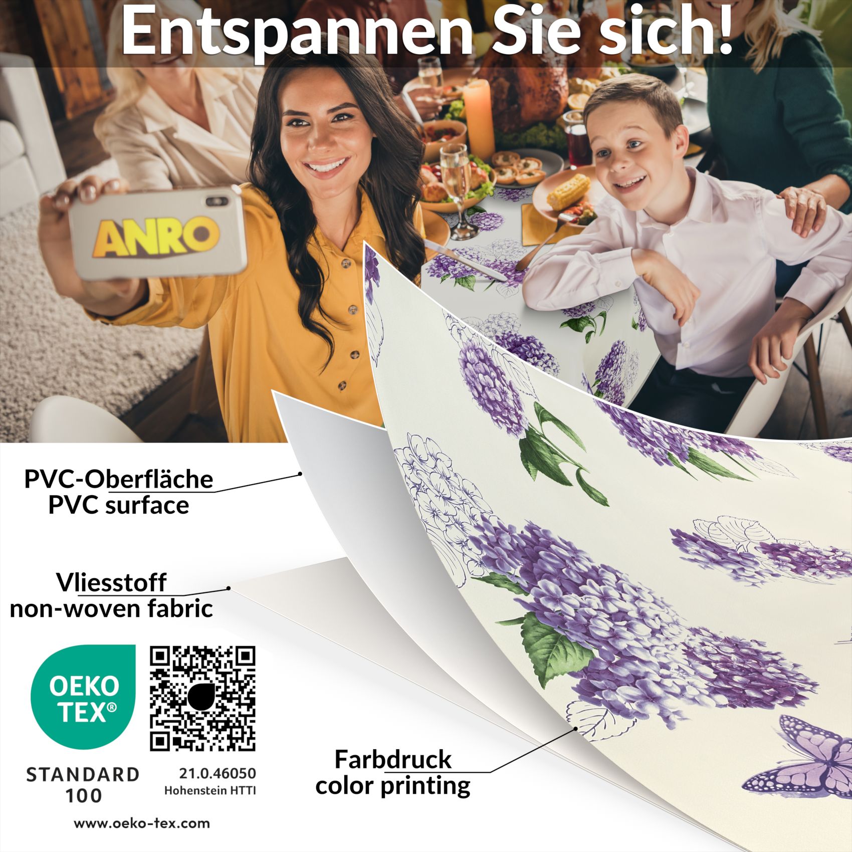 Wachstischdecke Wachstuch Tischdecke Wachstuch Meterware Tischdecke abwaschbar Gartentischdecke Flieder Blume