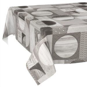 Wachstischdecke Wachstuch Tischdecke Wachstuch Meterware Tischdecke abwaschbar Gartentischdecke Holz Patchwork Grau