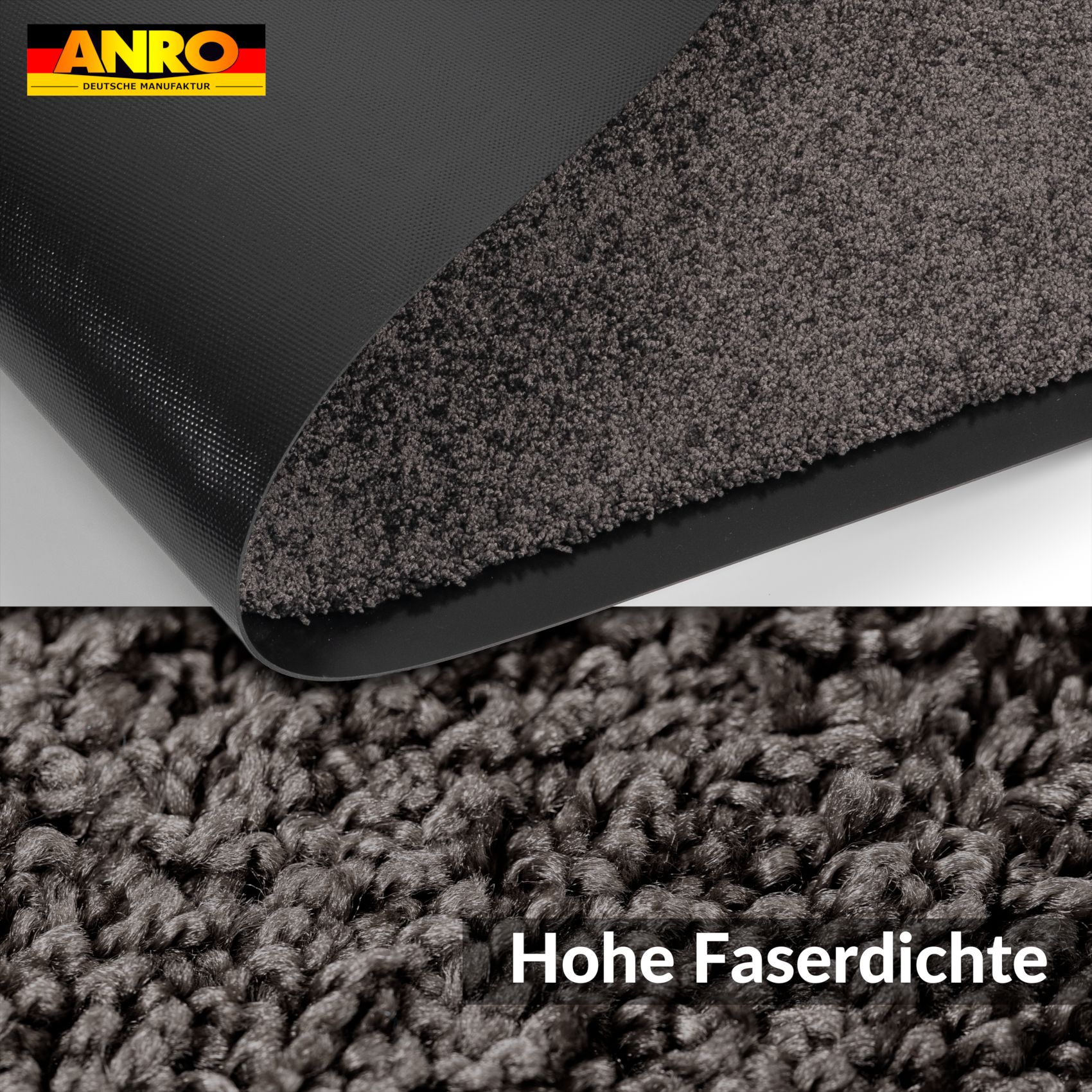 VQU-SMA-ANTR_30 Schmutzfangmatte Fussmatte QUEEN Sauberlaufmatte Schmutzmatte mit Gummirand für innen & außen 5 Größen Anthrazit