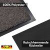 Schmutzfangmatte Fussmatte QUEEN Sauberlaufmatte Schmutzmatte mit Gummirand für innen & außen 5 Größen Anthrazit