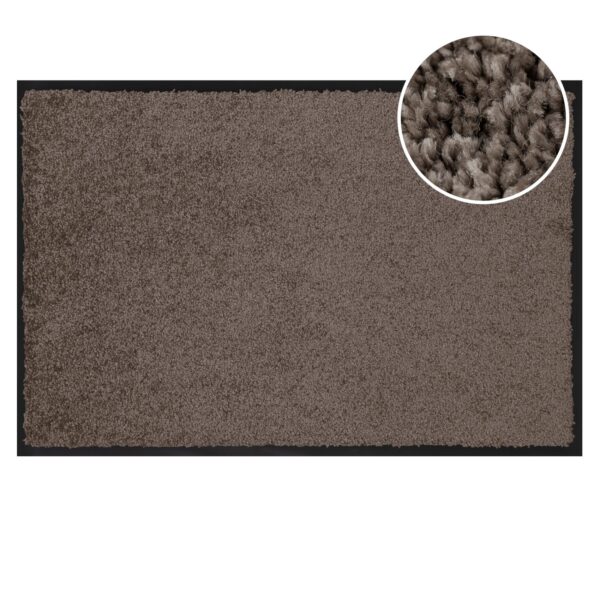Schmutzfangmatte Fussmatte QUEEN Sauberlaufmatte Schmutzmatte mit Gummirand für innen & außen 5 Größen Braun