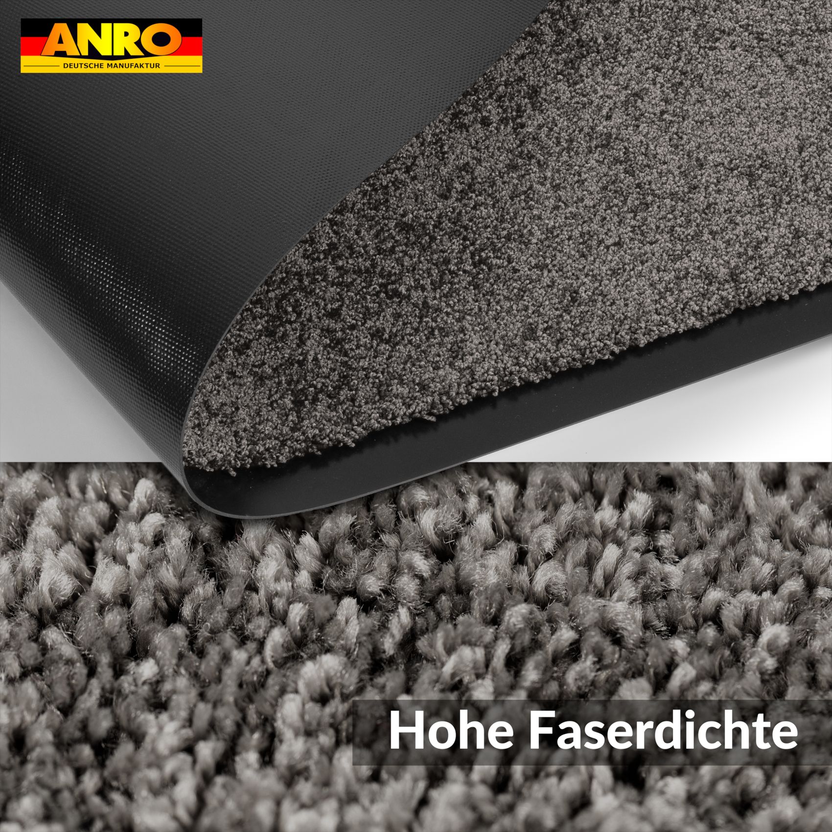 Schmutzfangmatte Fussmatte QUEEN Sauberlaufmatte Schmutzmatte mit Gummirand für innen & außen 5 Größen Grau