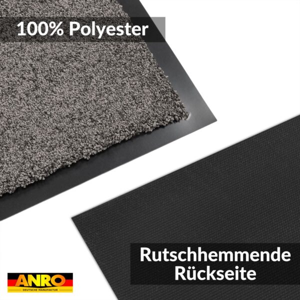 Schmutzfangmatte Fussmatte QUEEN Sauberlaufmatte Schmutzmatte mit Gummirand für innen & außen 5 Größen Grau