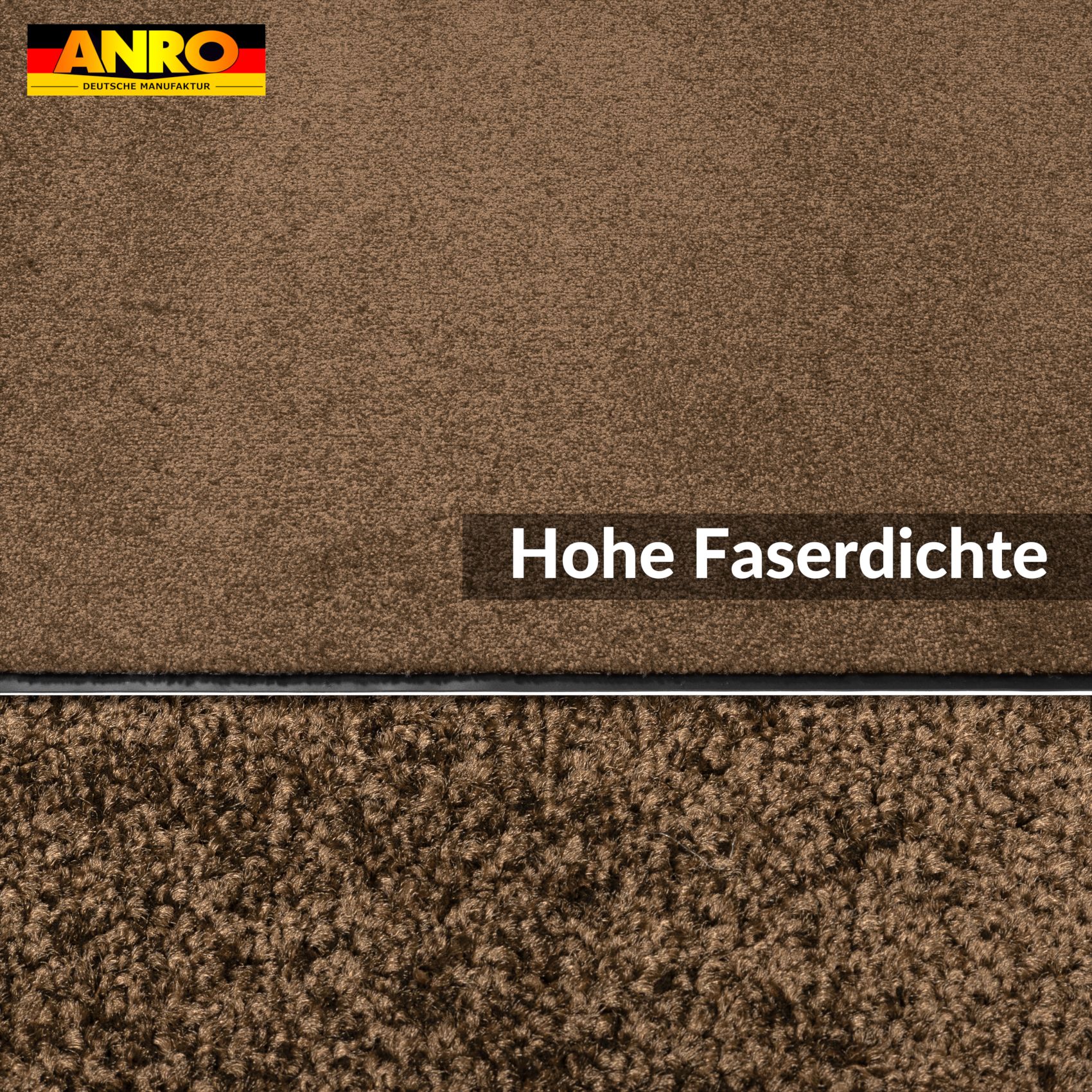 VAM-SMA-BRAU_30 Schmutzfangmatte Fußmatte AMIGO Sauberlaufmatte Schmutzmatte mit Gummirand für innen & außen 8 Größen Braun