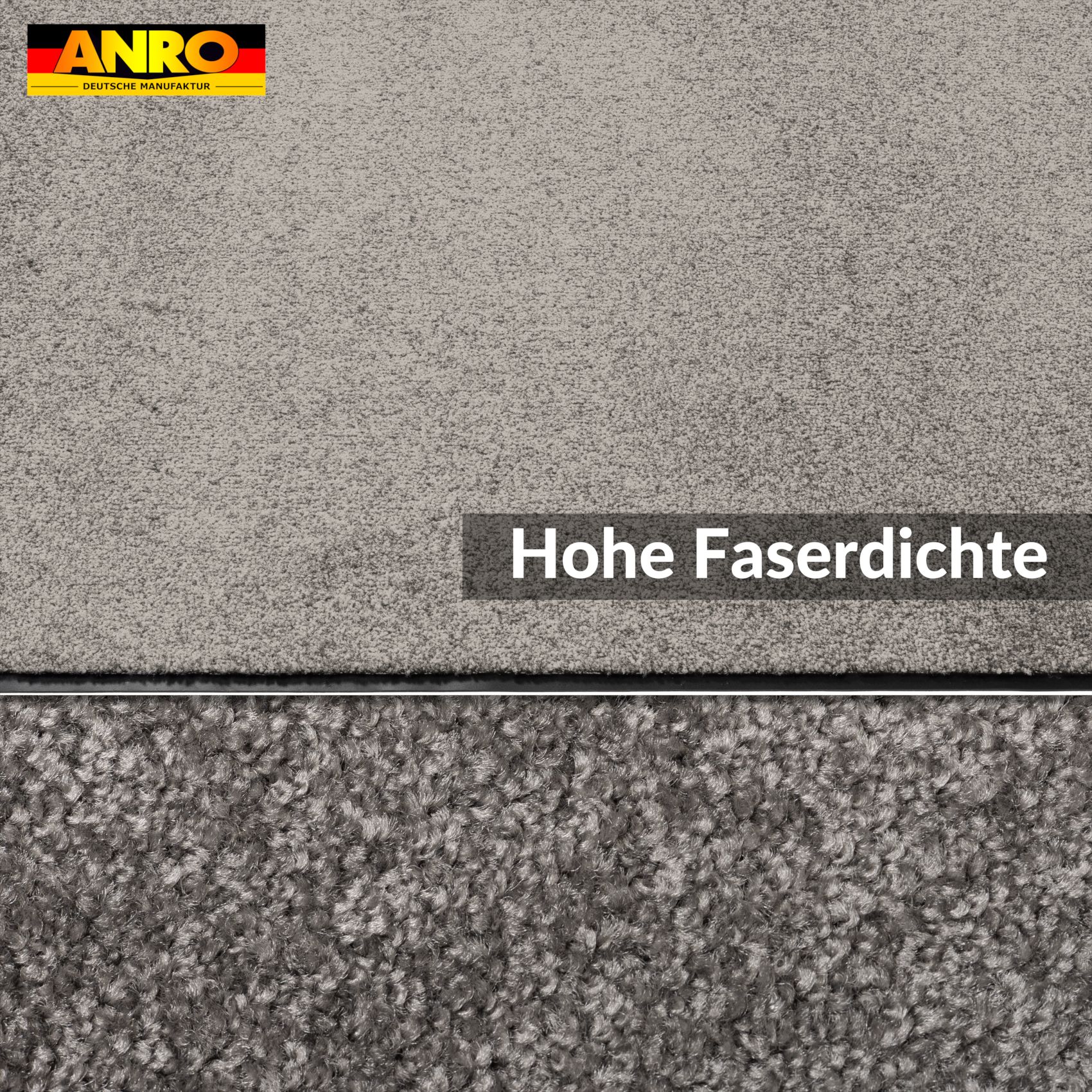 VAM-SMA-GRAU_30 Schmutzfangmatte Fußmatte AMIGO Sauberlaufmatte Schmutzmatte mit Gummirand für innen & außen 8 Größen Grau