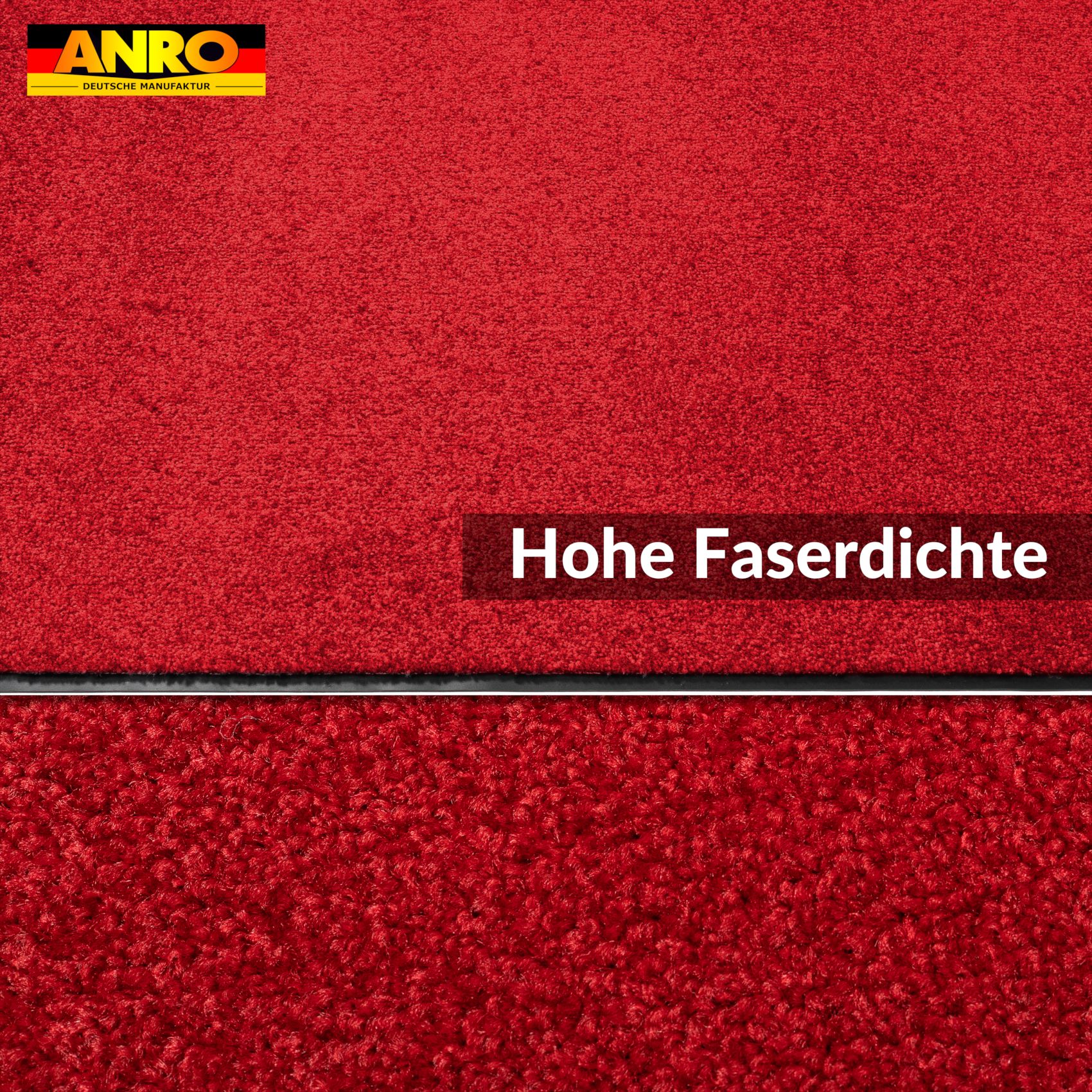 VAM-SMA-ROTT_30 Schmutzfangmatte Fußmatte AMIGO Sauberlaufmatte Schmutzmatte mit Gummirand für innen & außen 8 Größen Rot