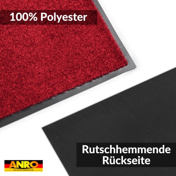 Schmutzfangmatte Fußmatte AMIGO Sauberlaufmatte Schmutzmatte mit Gummirand für innen & außen 8 Größen Rot