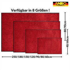 Schmutzfangmatte Fußmatte AMIGO Sauberlaufmatte Schmutzmatte mit Gummirand für innen & außen 8 Größen Schwarz