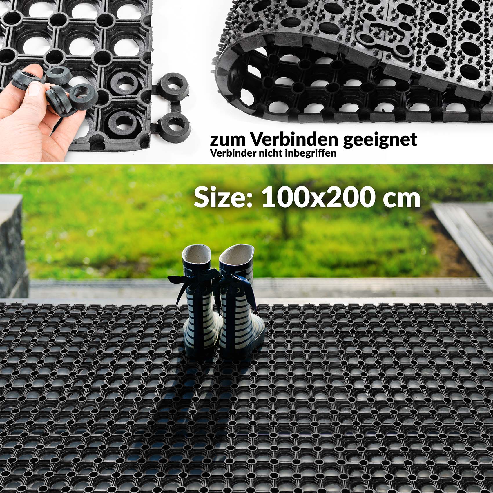 VGUM-100-200_20-jpg Ringgummimatte Gummiringmatte Schmutzfangmatte Gummi Schwarz 100x200cm
