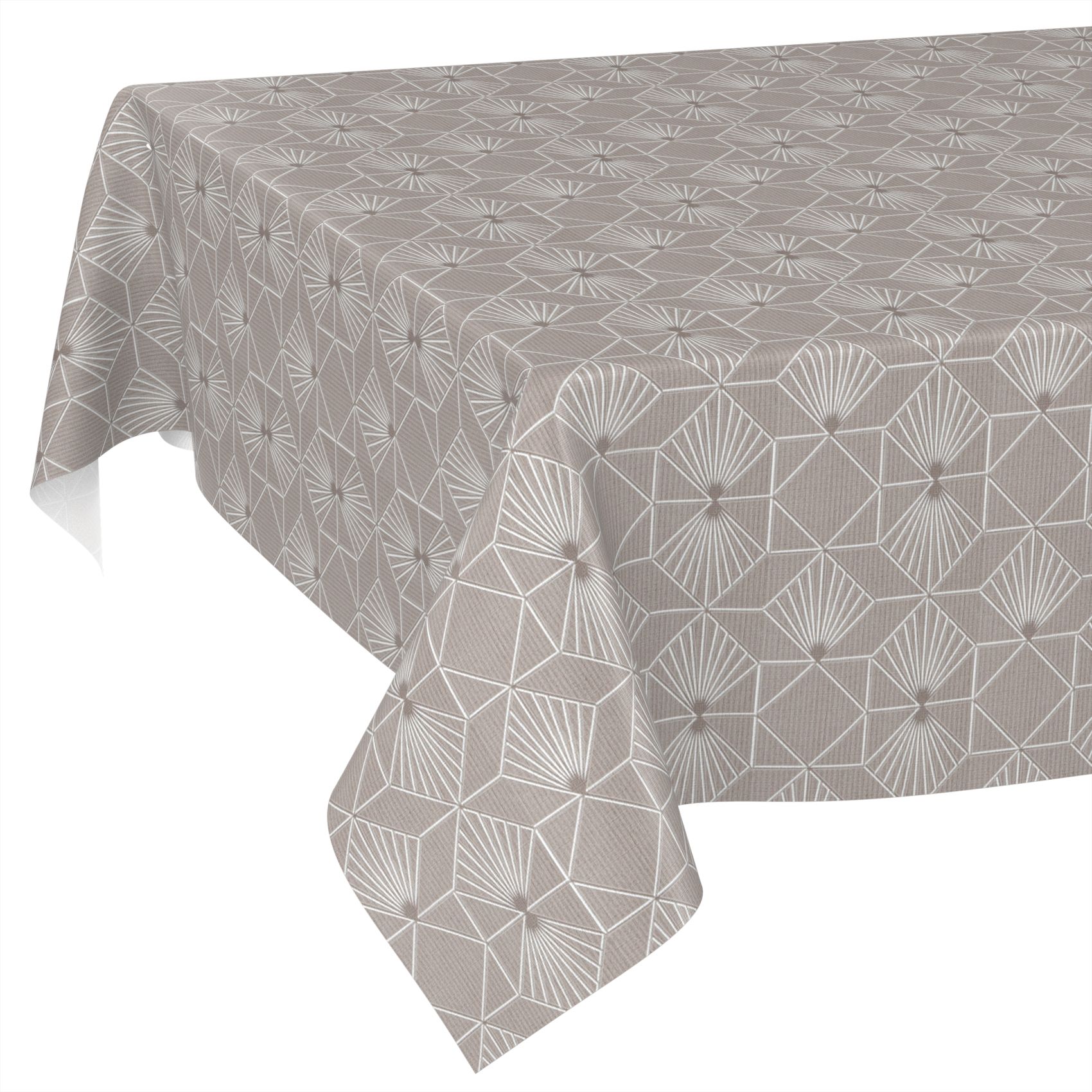 BREX2908_10A Wachstuchtischdecke Wachstuch Tischdecke abwaschbar Premium Prägung Gartentischdecke Geometrie Grau Silberdruck Breite 140cm