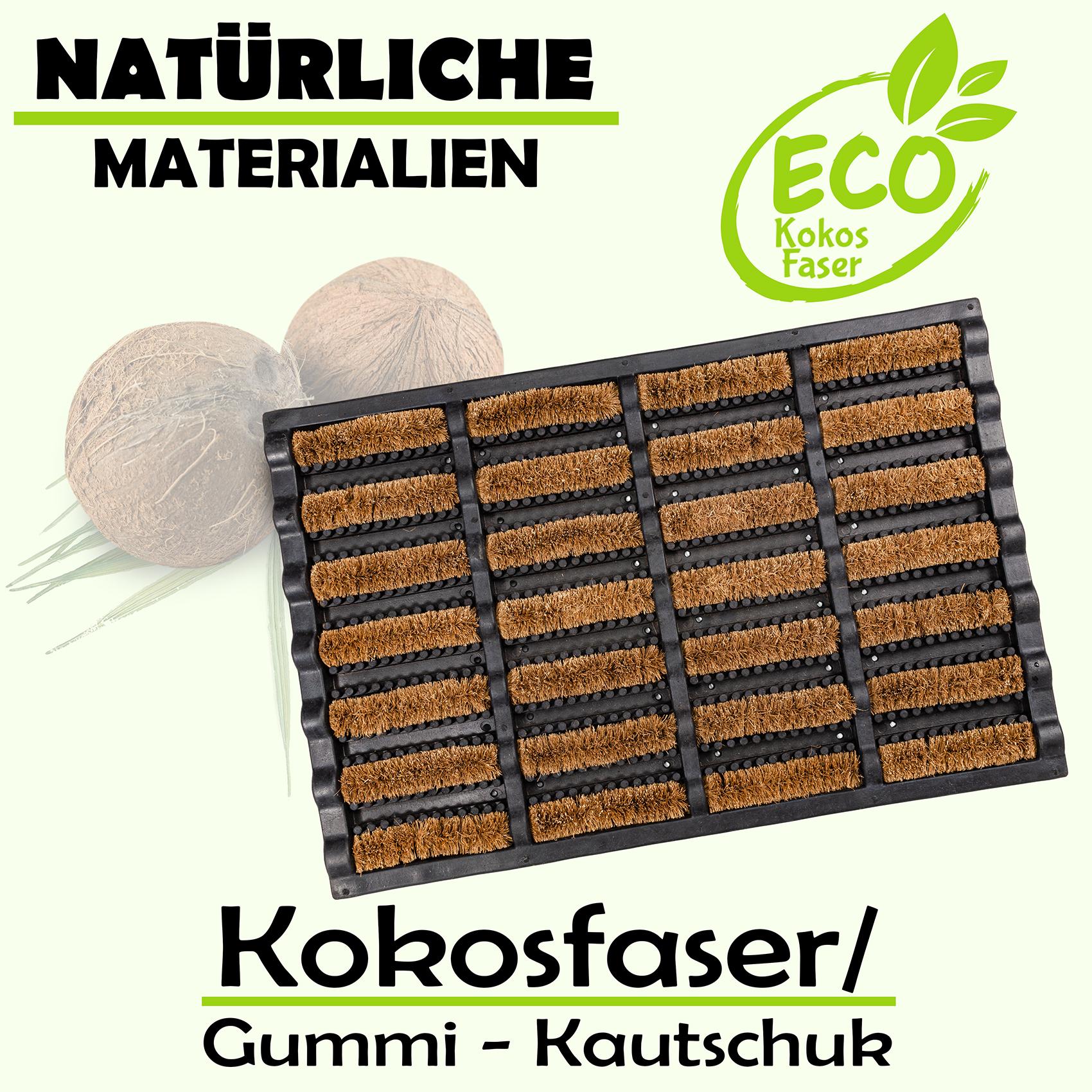 VSCRAP-040-060_30 Kokosmatte Gummi Fußmatte Kokos Eco-Natur Schmutzfangmatte 40x60cm