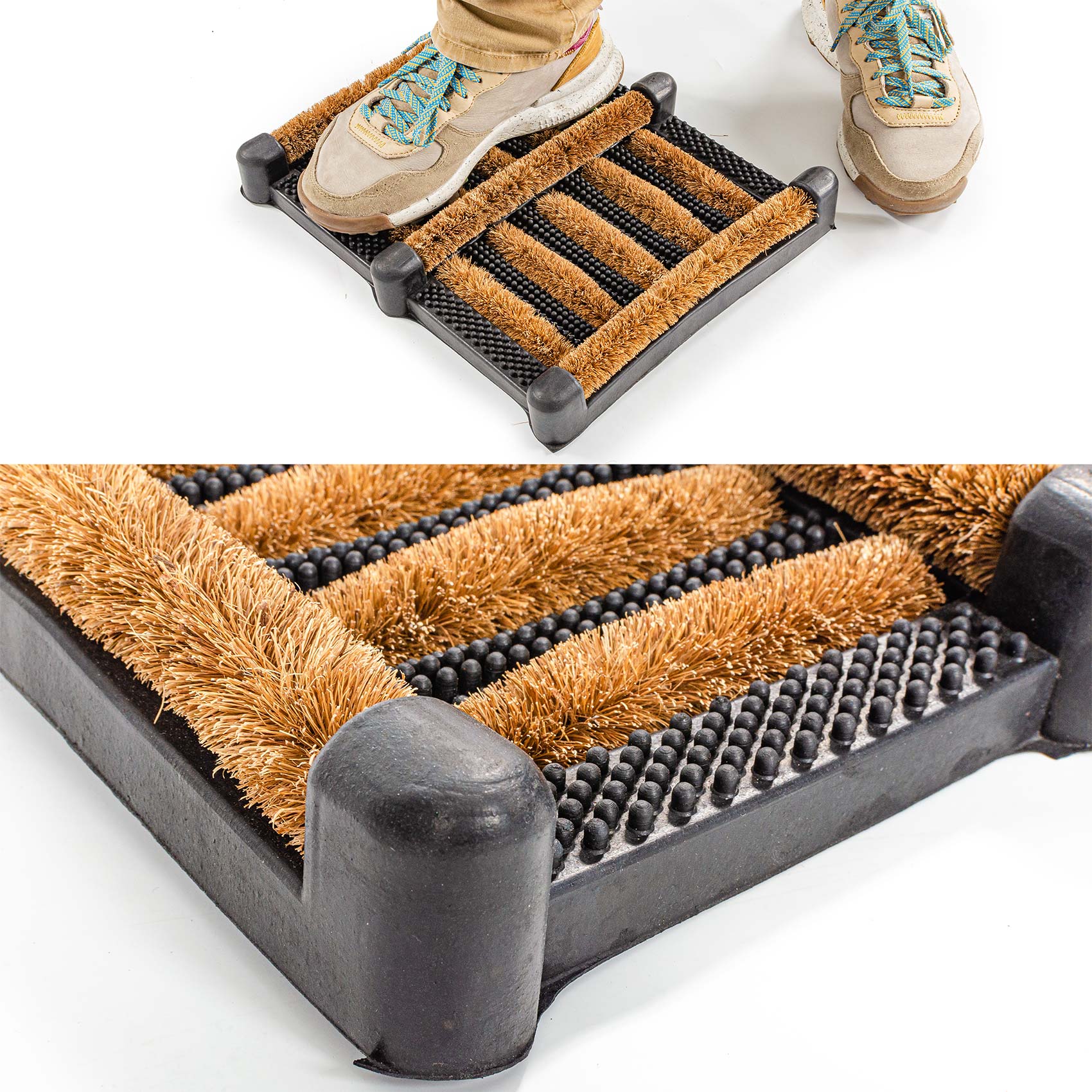 VSCRAP-030-035_20 Kokosmatte Gummi Kokos Fußmatte Fußabstreifer Fußabtreter Eco-Natur Beige 30x35cm